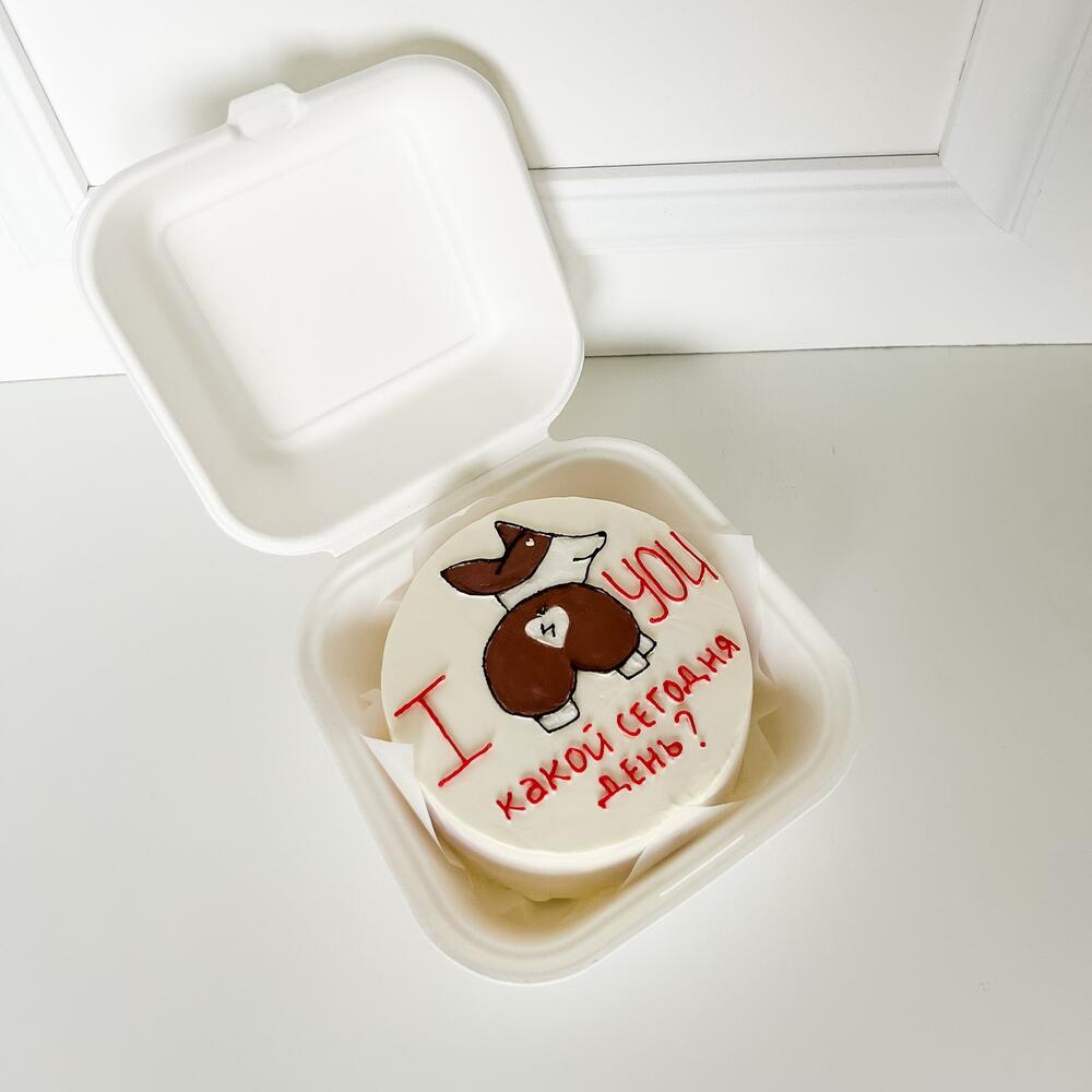 Бенто торт I love you корги