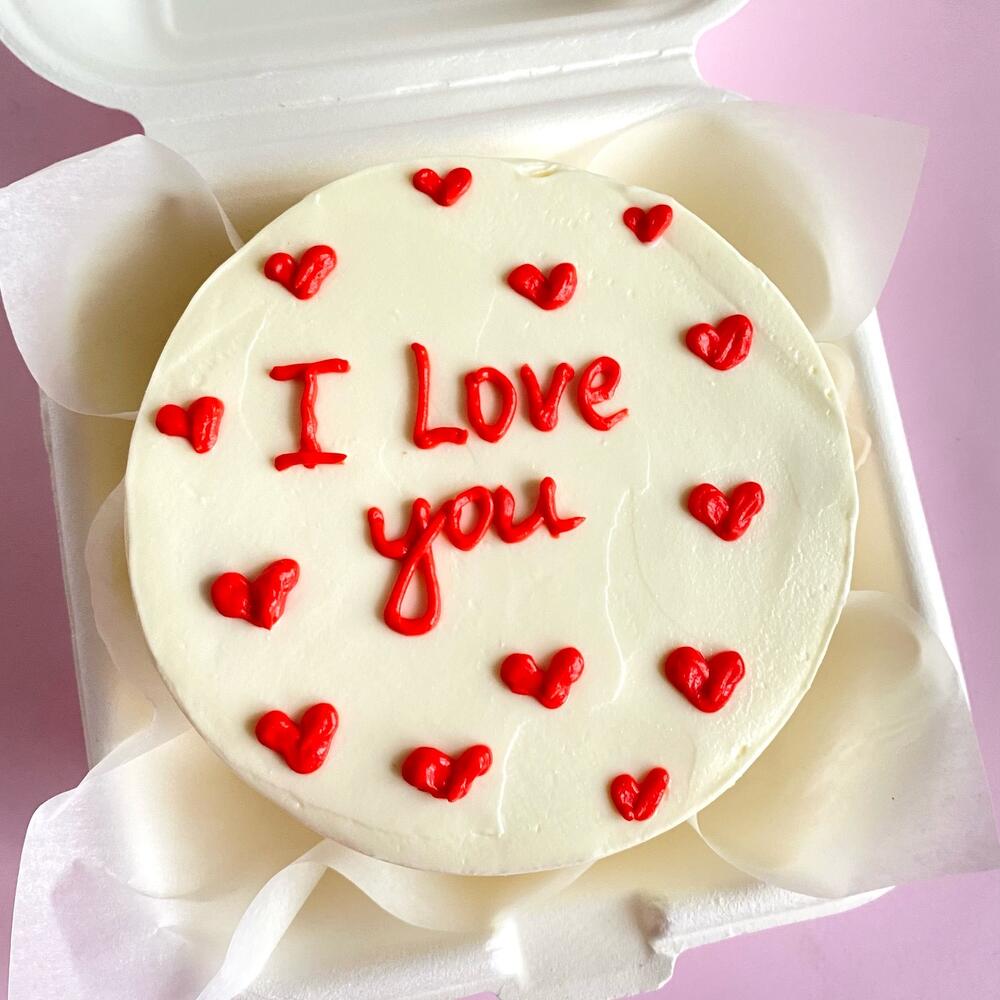 Бенто торт «I love you» на день влюблённых