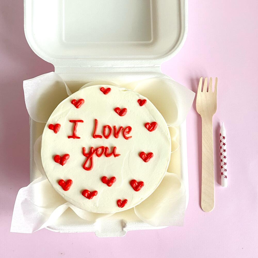 Бенто торт «I love you» на день влюблённых