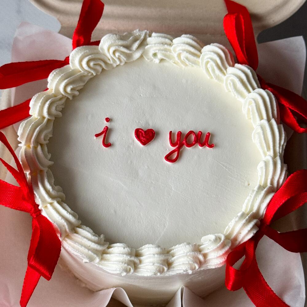 Бенто торт I love you с бантиками