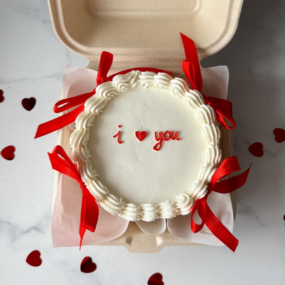 Бенто торт I love you с бантиками