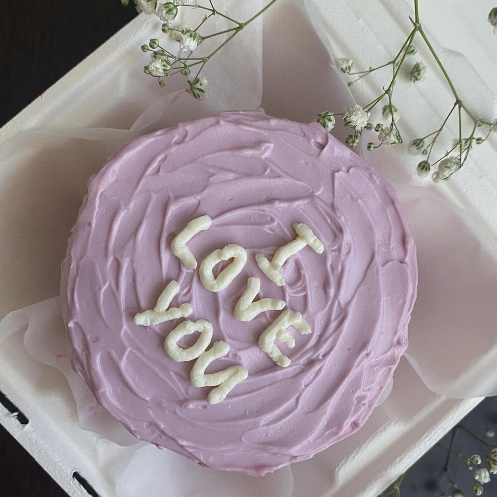 Бенто торт «I love you» с мазками