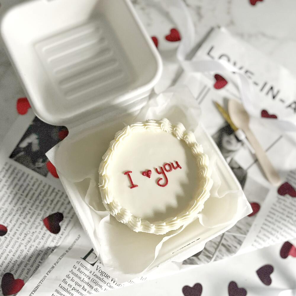 Бенто торт I love you с рюшами в подарок любимому человеку или девушке