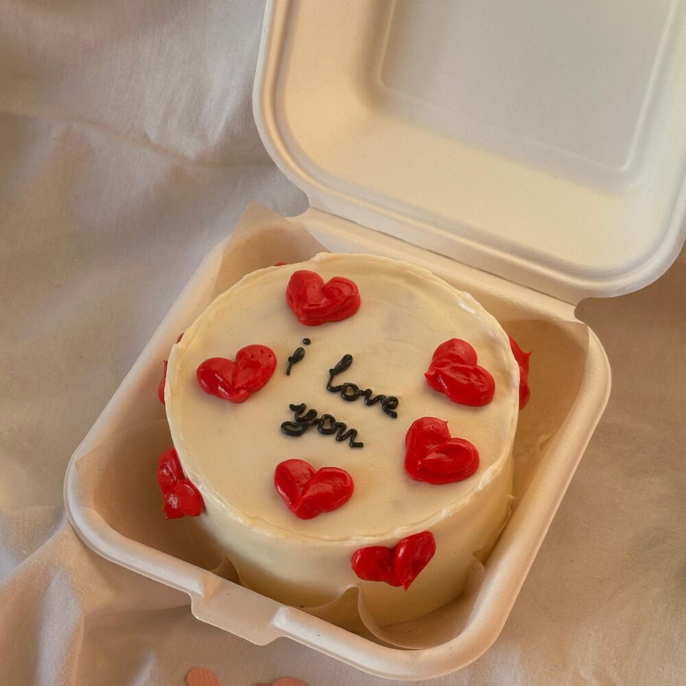 Бенто торт «I love you / я люблю тебя» на 14 февраля, с днем рождения