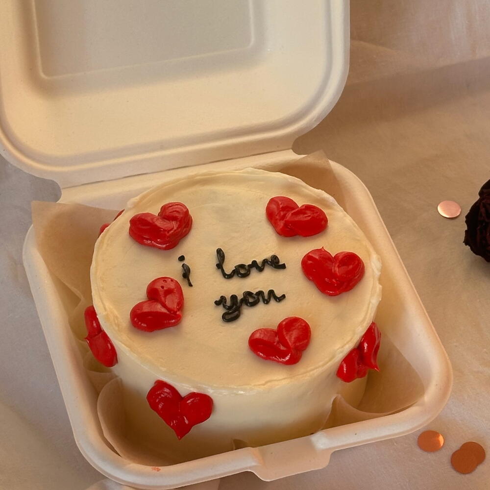 Бенто торт «I love you / я люблю тебя» на 14 февраля, с днем рождения