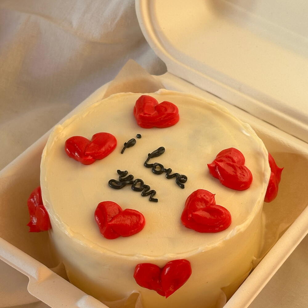 Бенто торт «I love you / я люблю тебя» на 14 февраля, с днем рождения