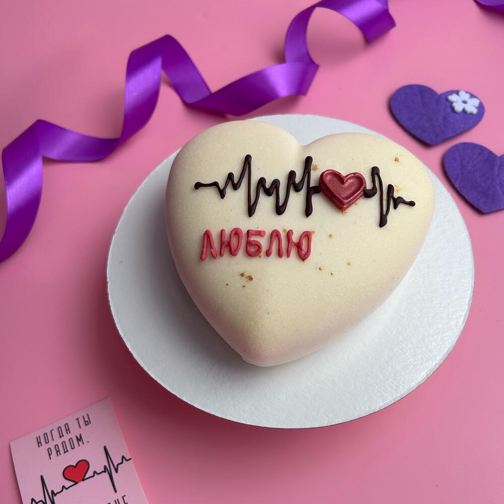 Бенто торт из ванильного мороженого 💜 к 14 февраля