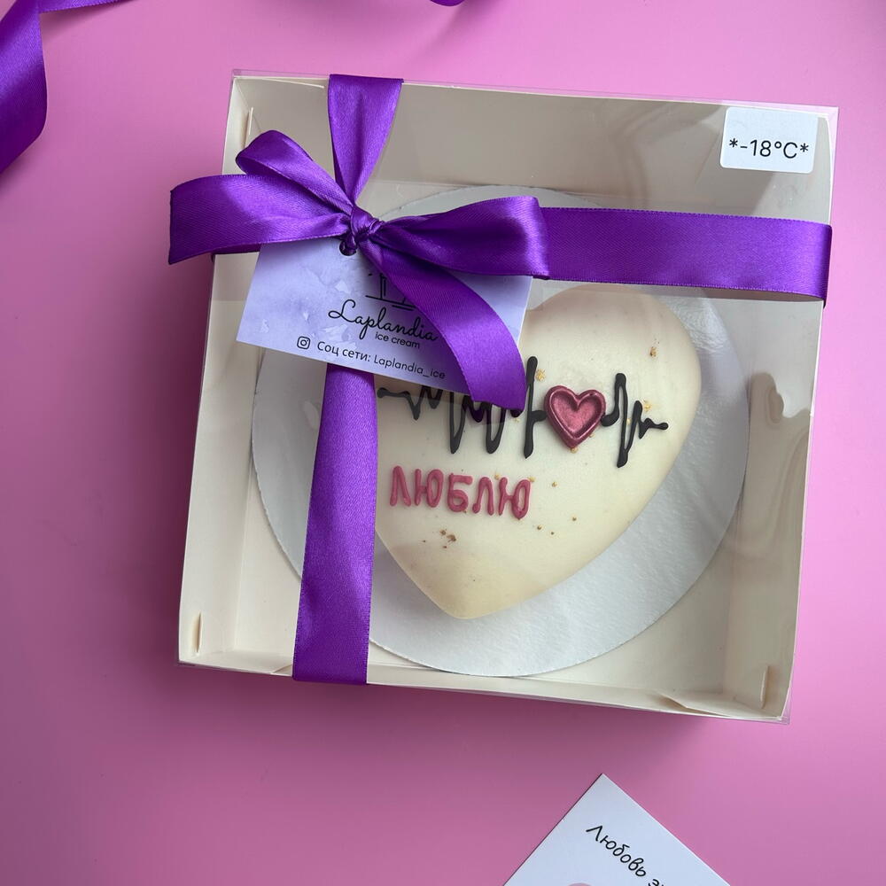 Бенто торт из ванильного мороженого 💜 к 14 февраля