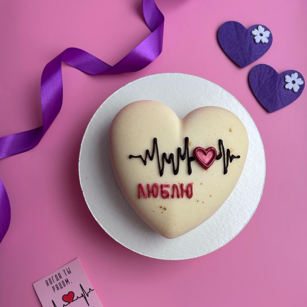 Бенто торт из ванильного мороженого 💜 к 14 февраля