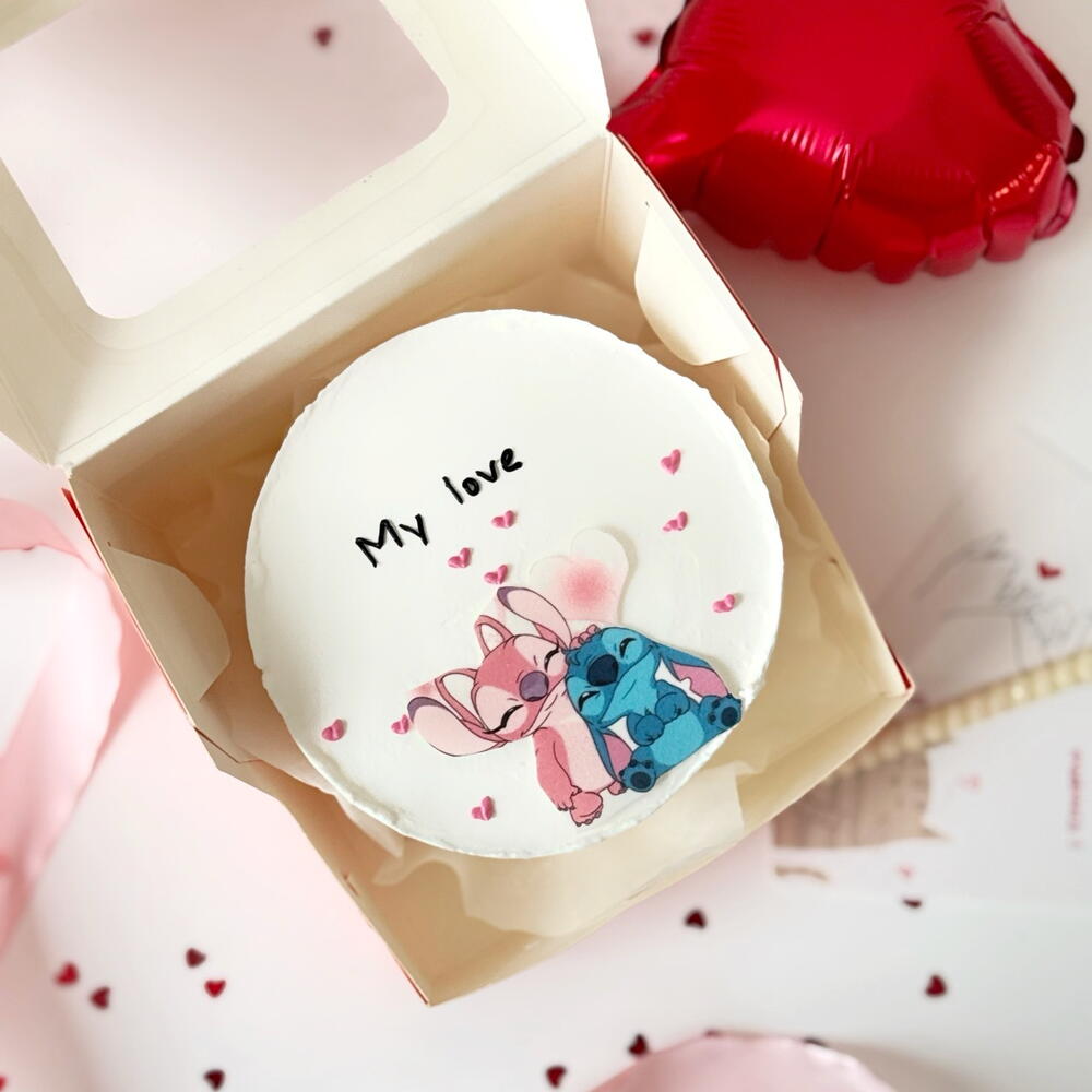 Бенто-торт к 14 февраля «my love», бенто-торт парню/девушке. Бенто-торт Лило и Стич