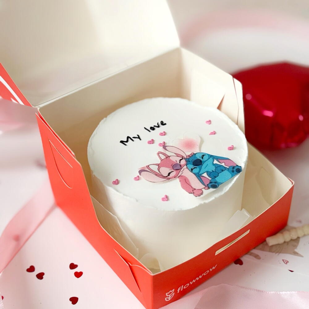 Бенто-торт к 14 февраля «my love», бенто-торт парню/девушке. Бенто-торт Лило и Стич