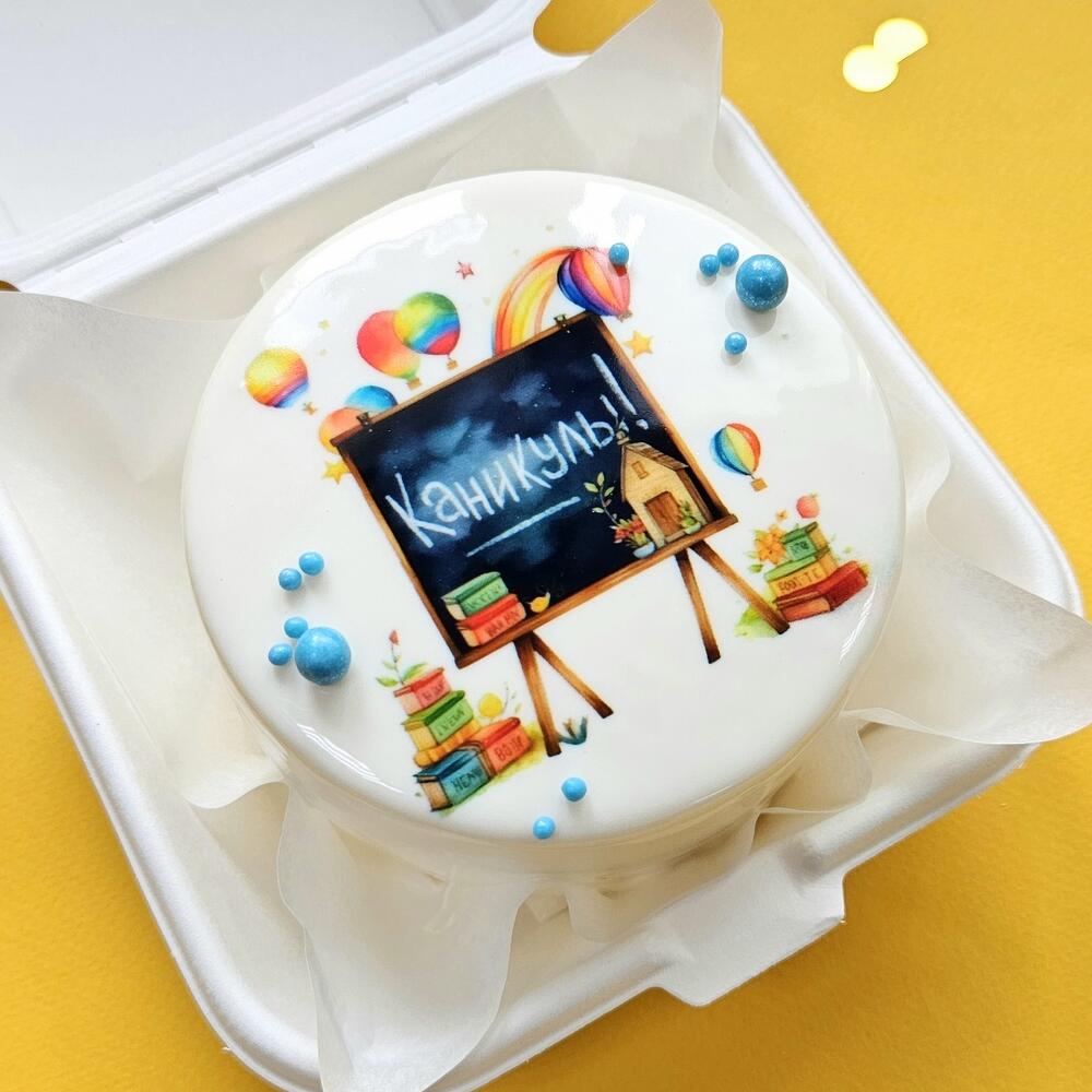 Бенто торт "каникулы" в подарок на последний звонок, выпускной, окончанию школы, детского сада