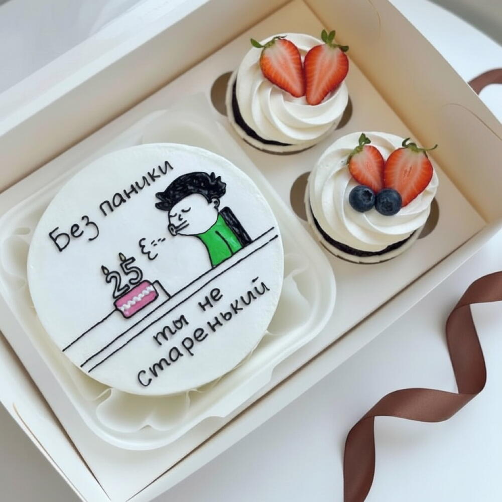 Бенто торт +капкейки на день рождения