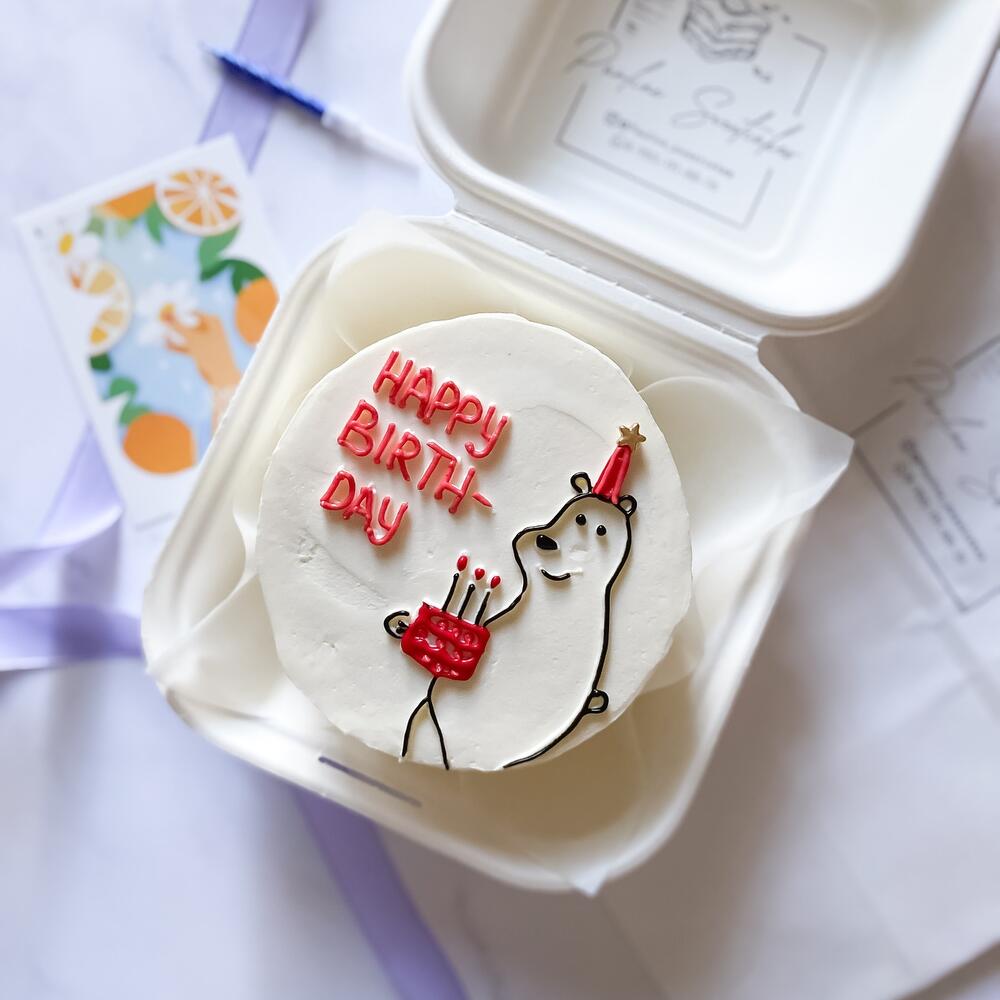 Бенто торт клубника ваниль