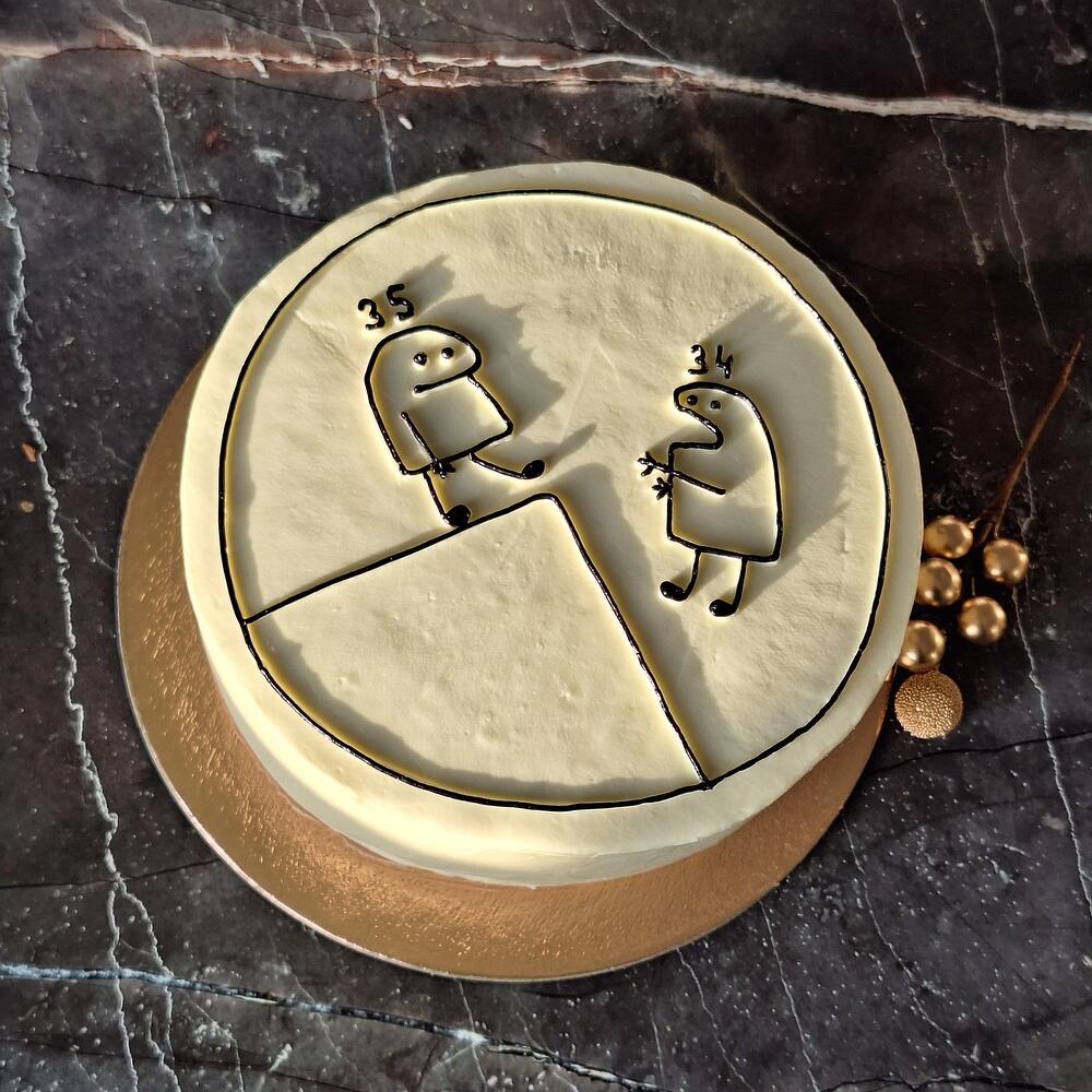 Бенто-торт ко дню рождения с падающим человечком