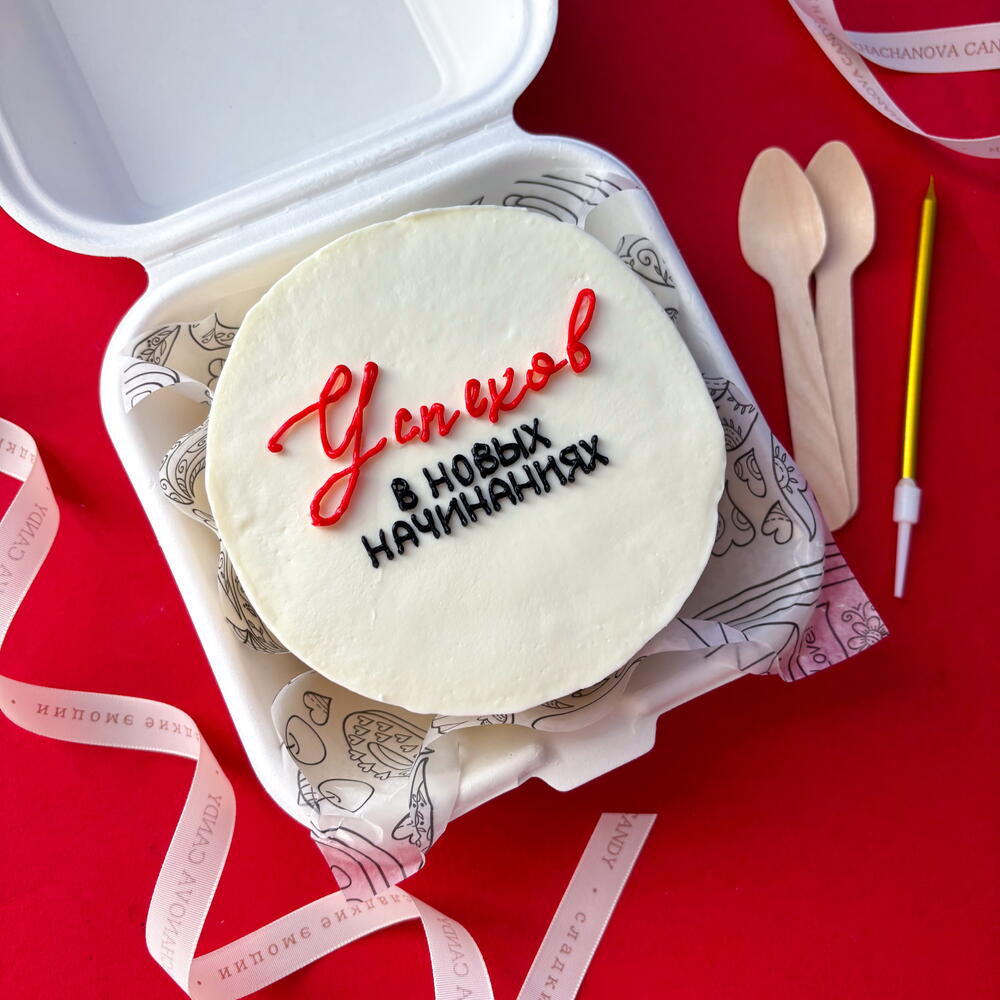 Бенто торт коллеге на увольнение, повышение, смену работы «успехов в новых начинаниях»