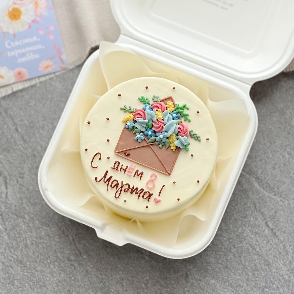 Бенто-торт «Конверт с цветами»