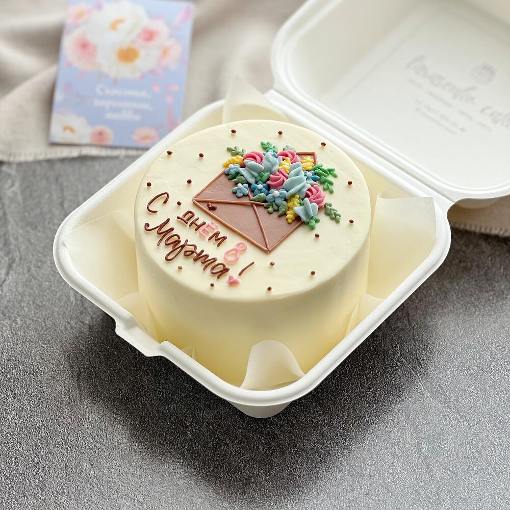 Бенто-торт «Конверт с цветами»