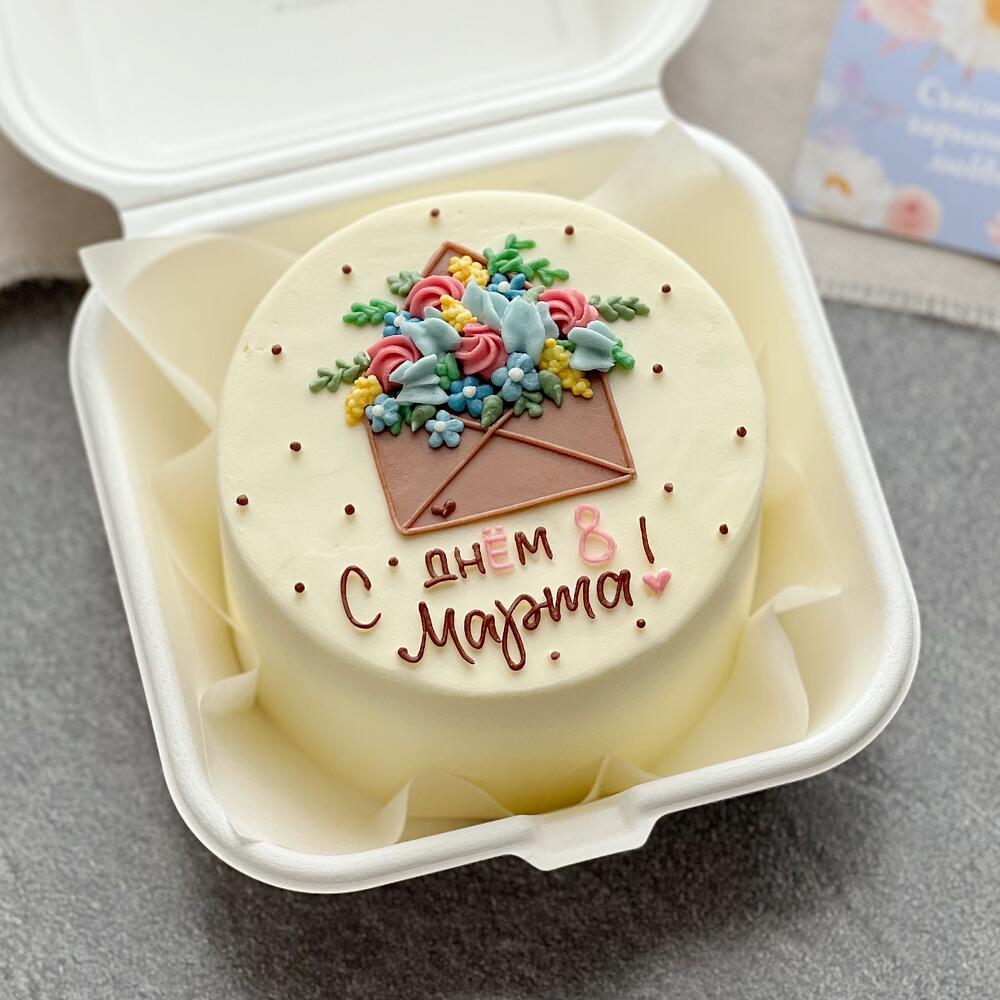 Бенто-торт «Конверт с цветами»