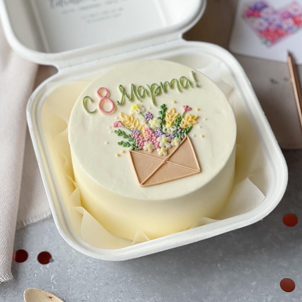Бенто-торт «Конверт с цветами» к 8 марта