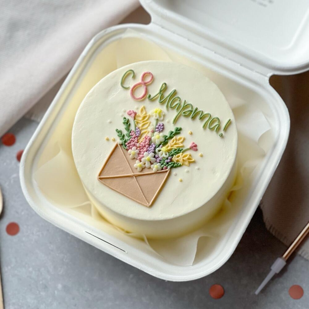 Бенто-торт «Конверт с цветами» к 8 марта