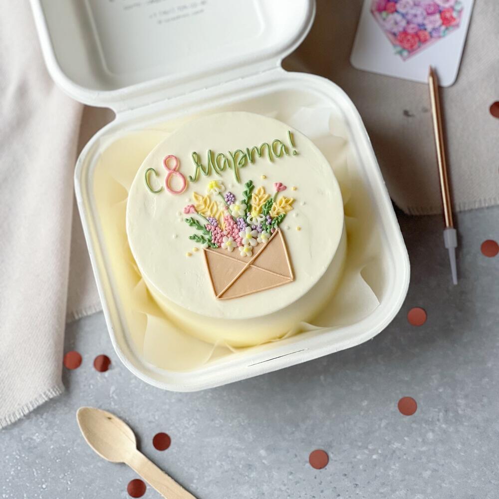 Бенто-торт «Конверт с цветами» к 8 марта