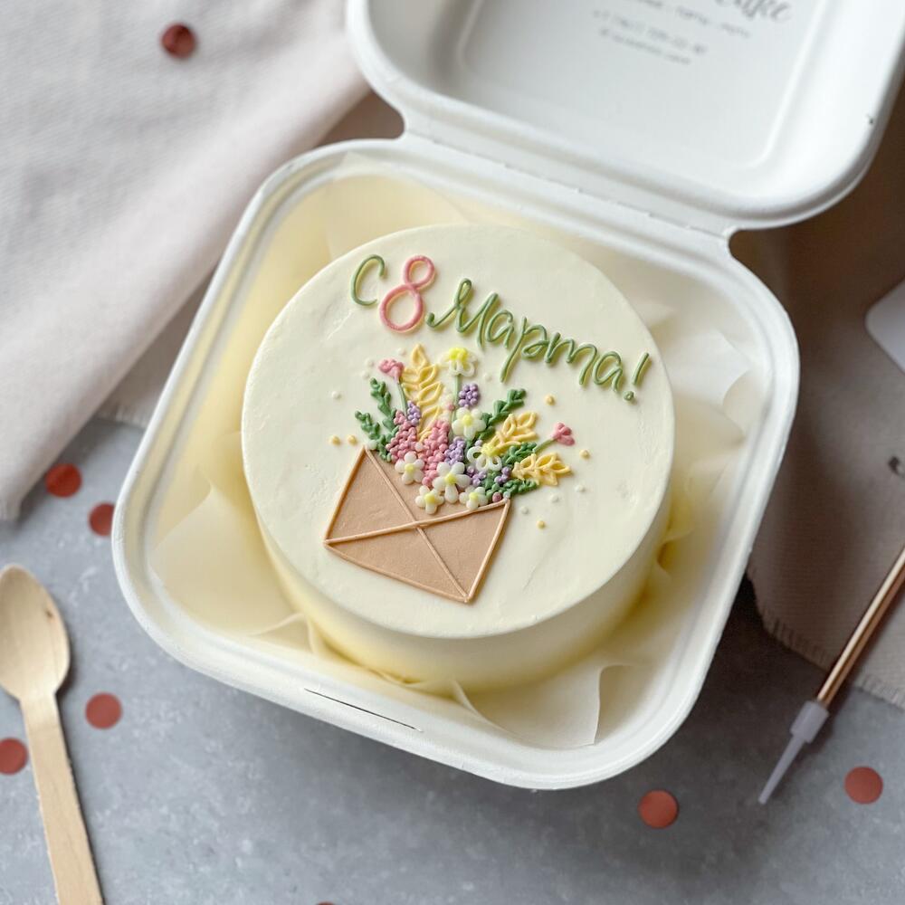 Бенто-торт «Конверт с цветами» к 8 марта