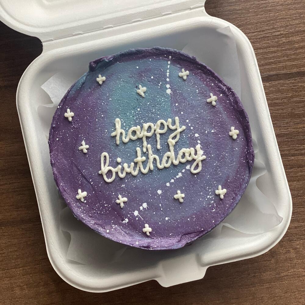 Бенто торт космос «Happy birthday» на день рождения