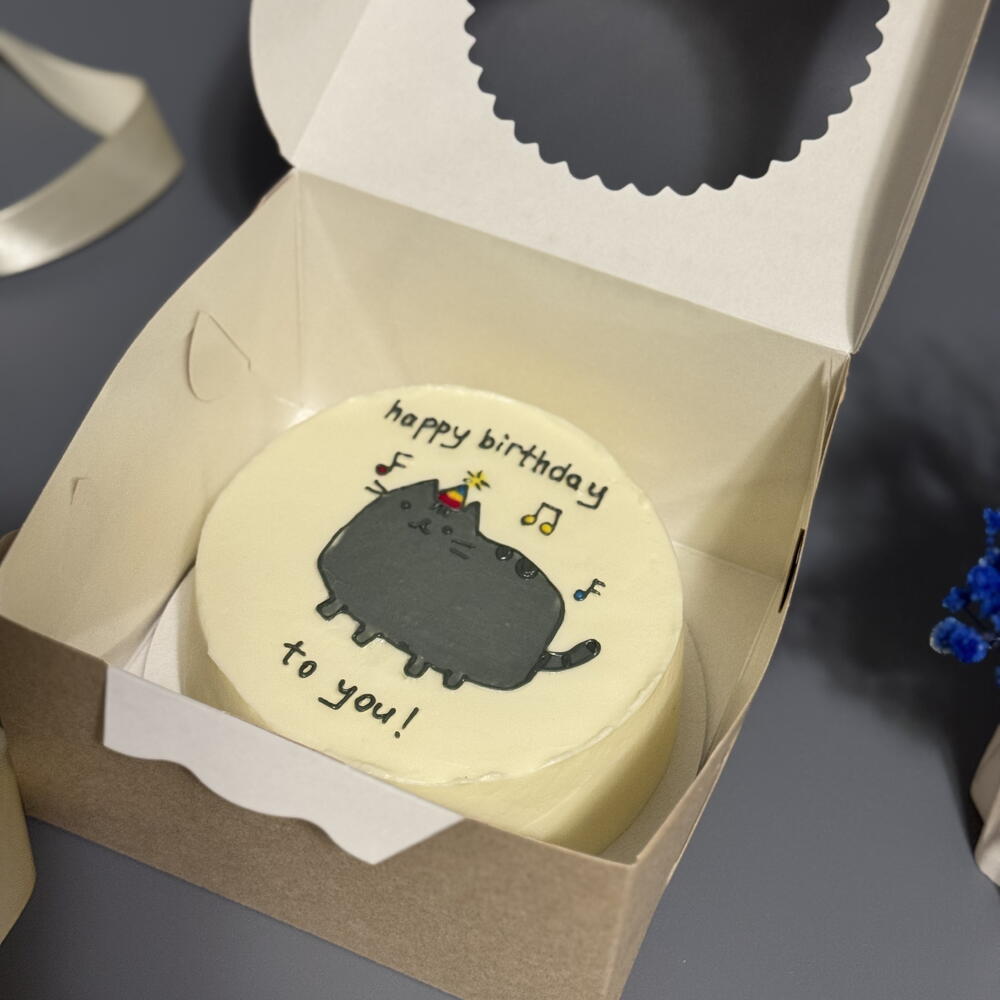 Бенто торт кот happy birthday