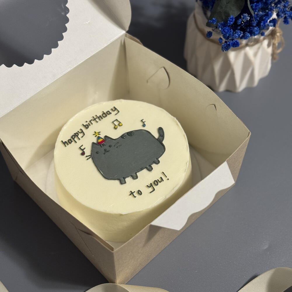 Бенто торт кот happy birthday