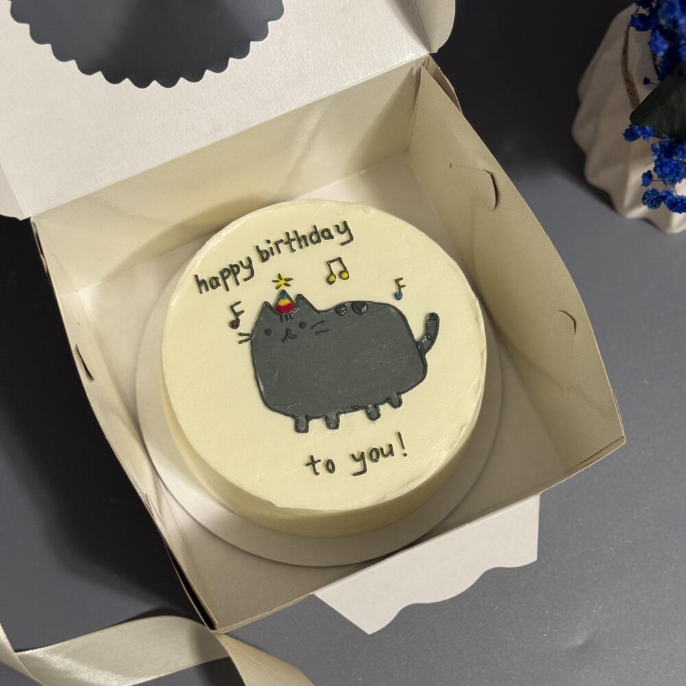 Бенто торт кот happy birthday