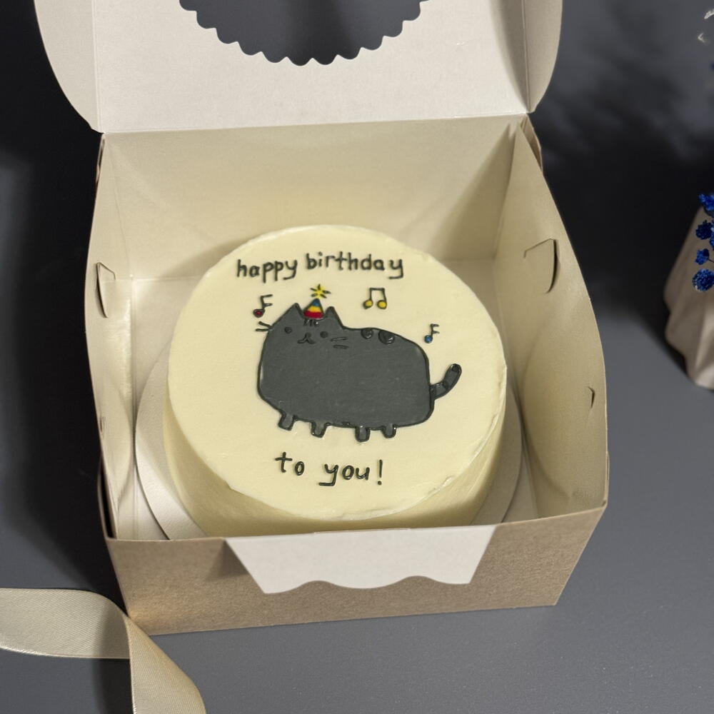 Бенто торт кот happy birthday