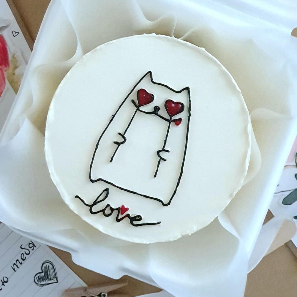 Бенто торт котик Love