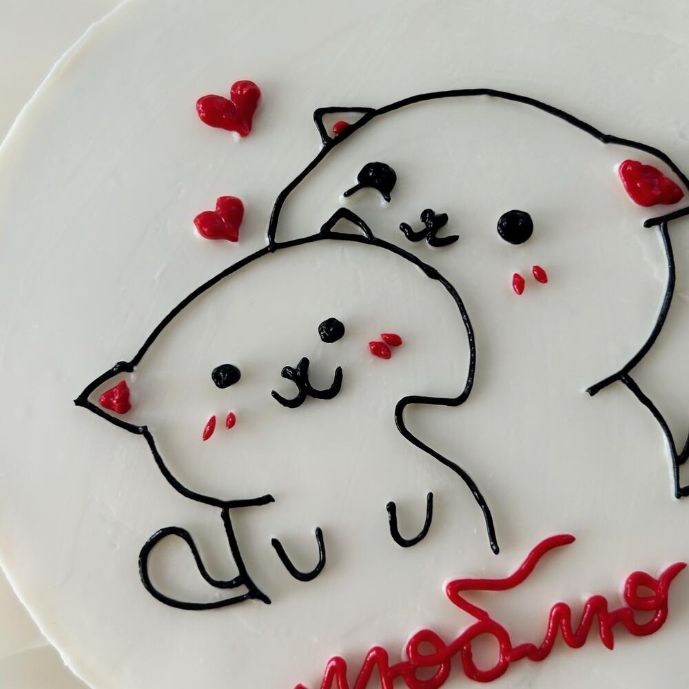 Бенто торт «Котики» 14 февраля