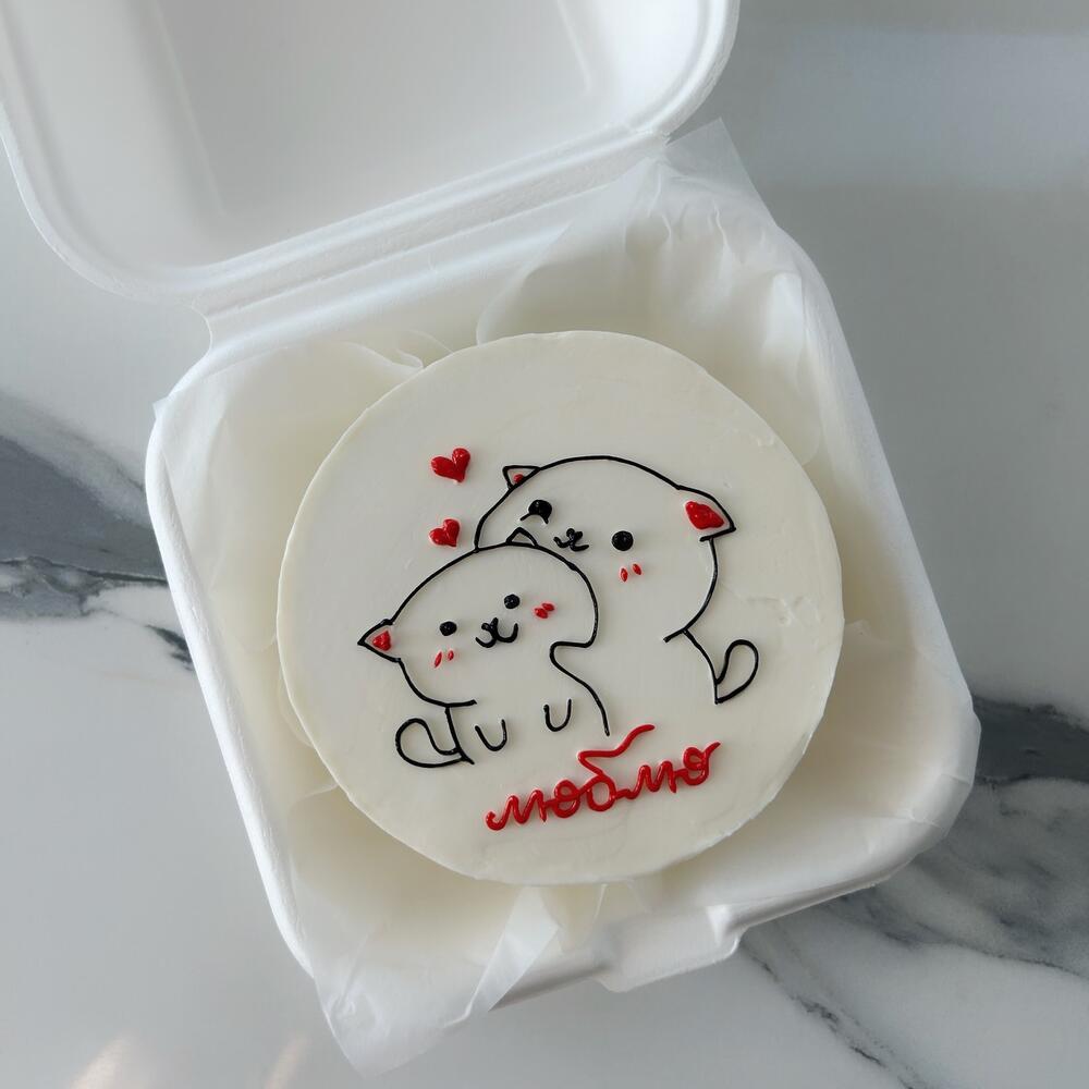 Бенто торт «Котики» 14 февраля