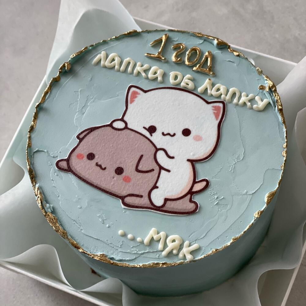Бенто торт котики лапка об лапку