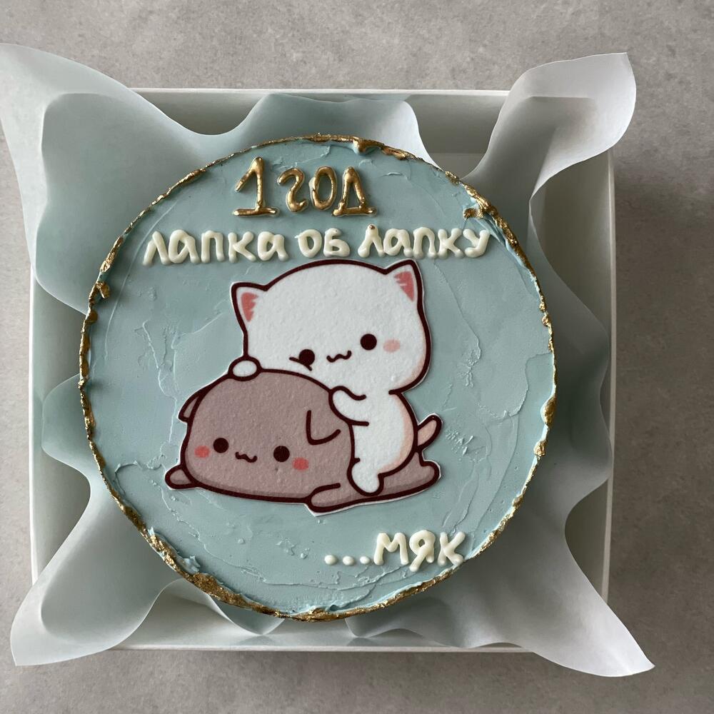 Бенто торт котики лапка об лапку
