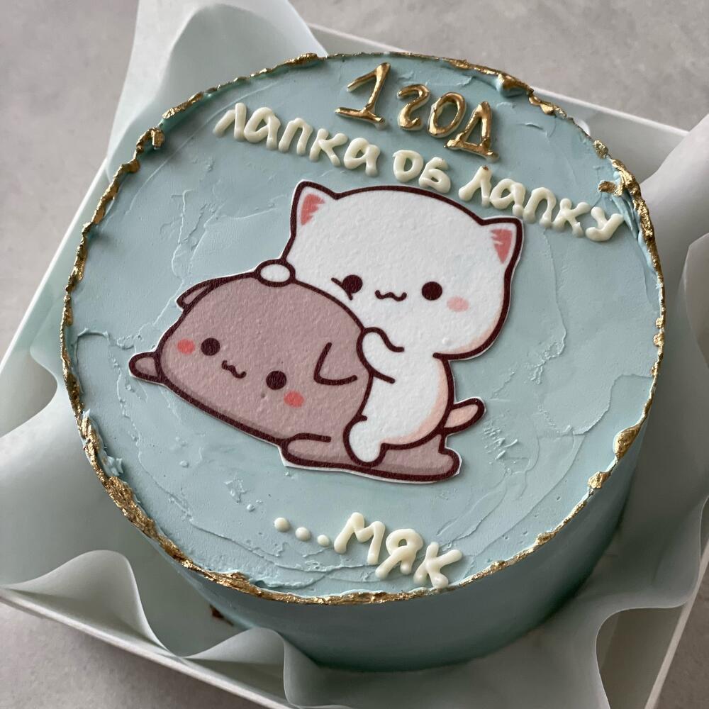 Бенто торт котики лапка об лапку
