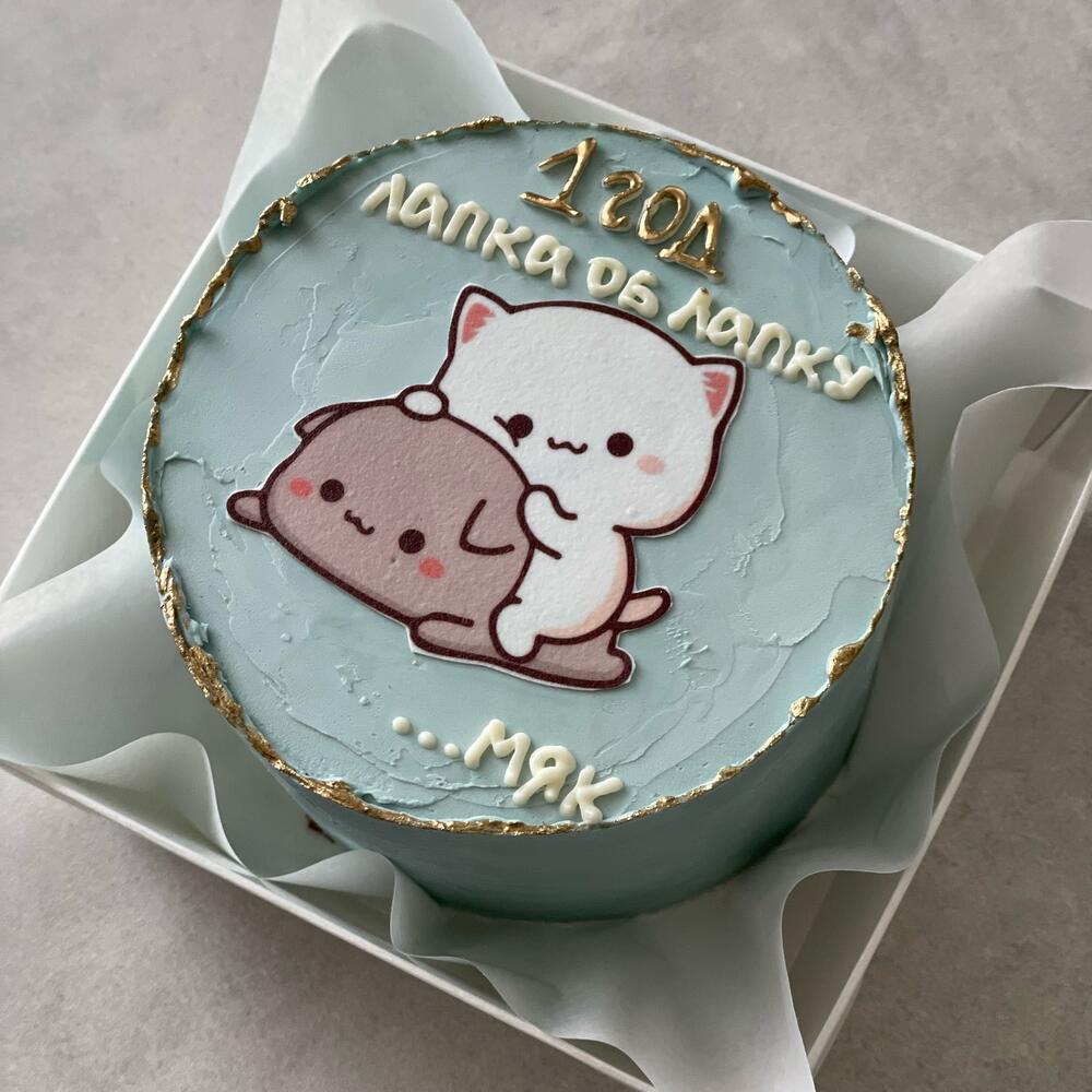 Бенто торт котики лапка об лапку