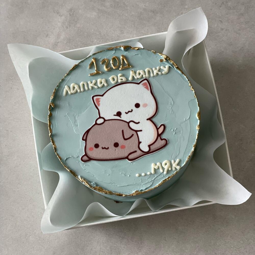 Бенто торт котики лапка об лапку