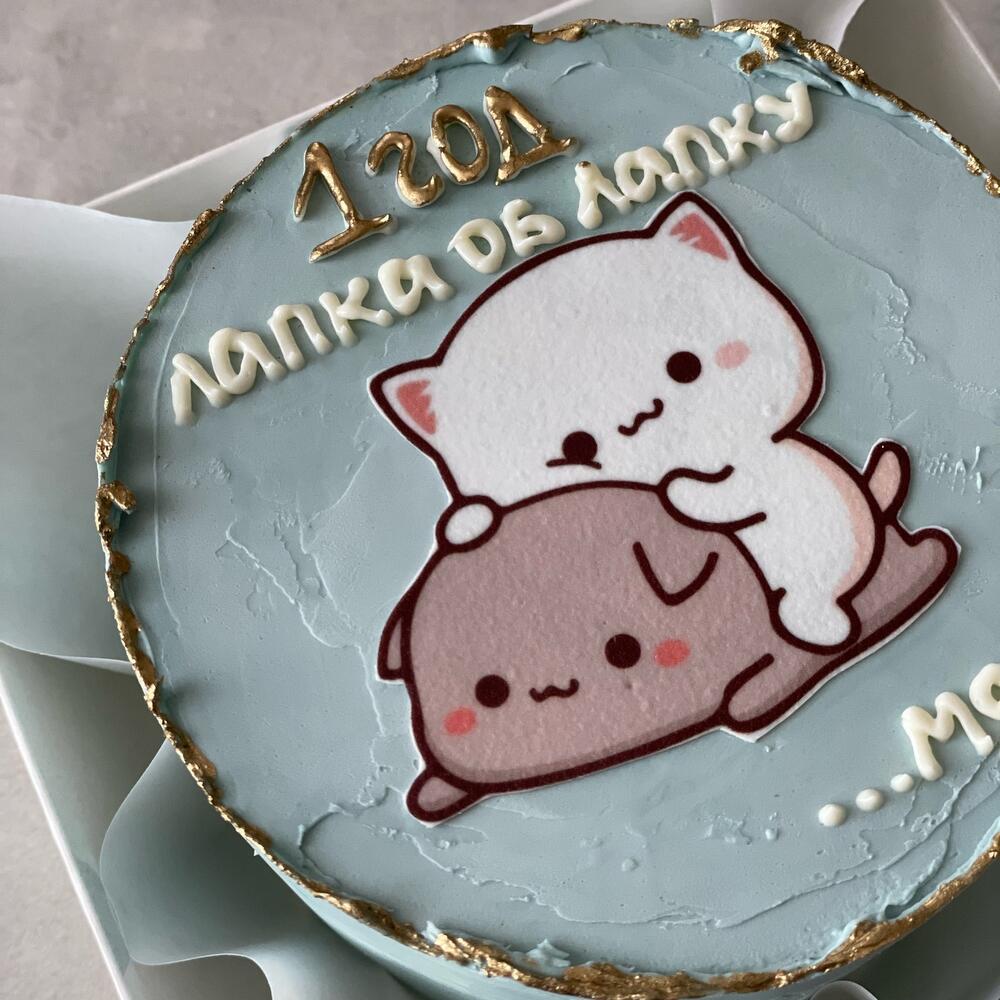 Бенто торт котики лапка об лапку