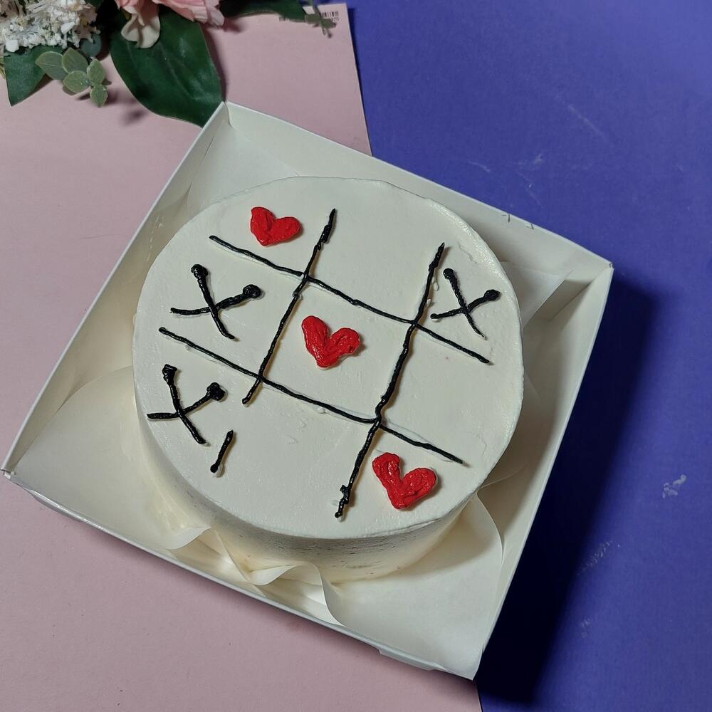 Бенто торт Красный бархат с вишней "Любовь " день рождения любимой жены, девушки