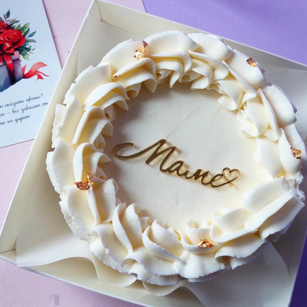 Бенто торт Красный бархат с вишней на День матери