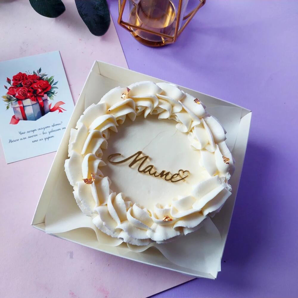 Бенто торт Красный бархат с вишней на День матери