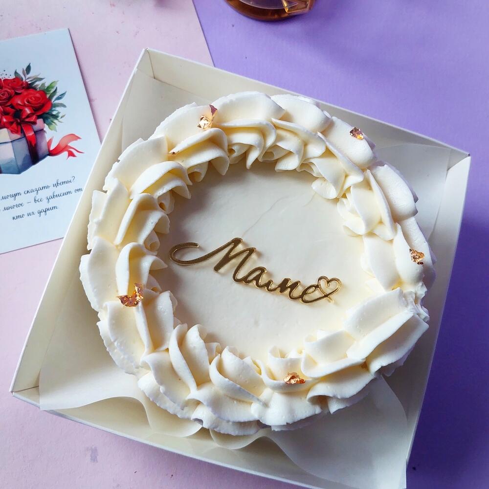 Бенто торт Красный бархат с вишней на День матери