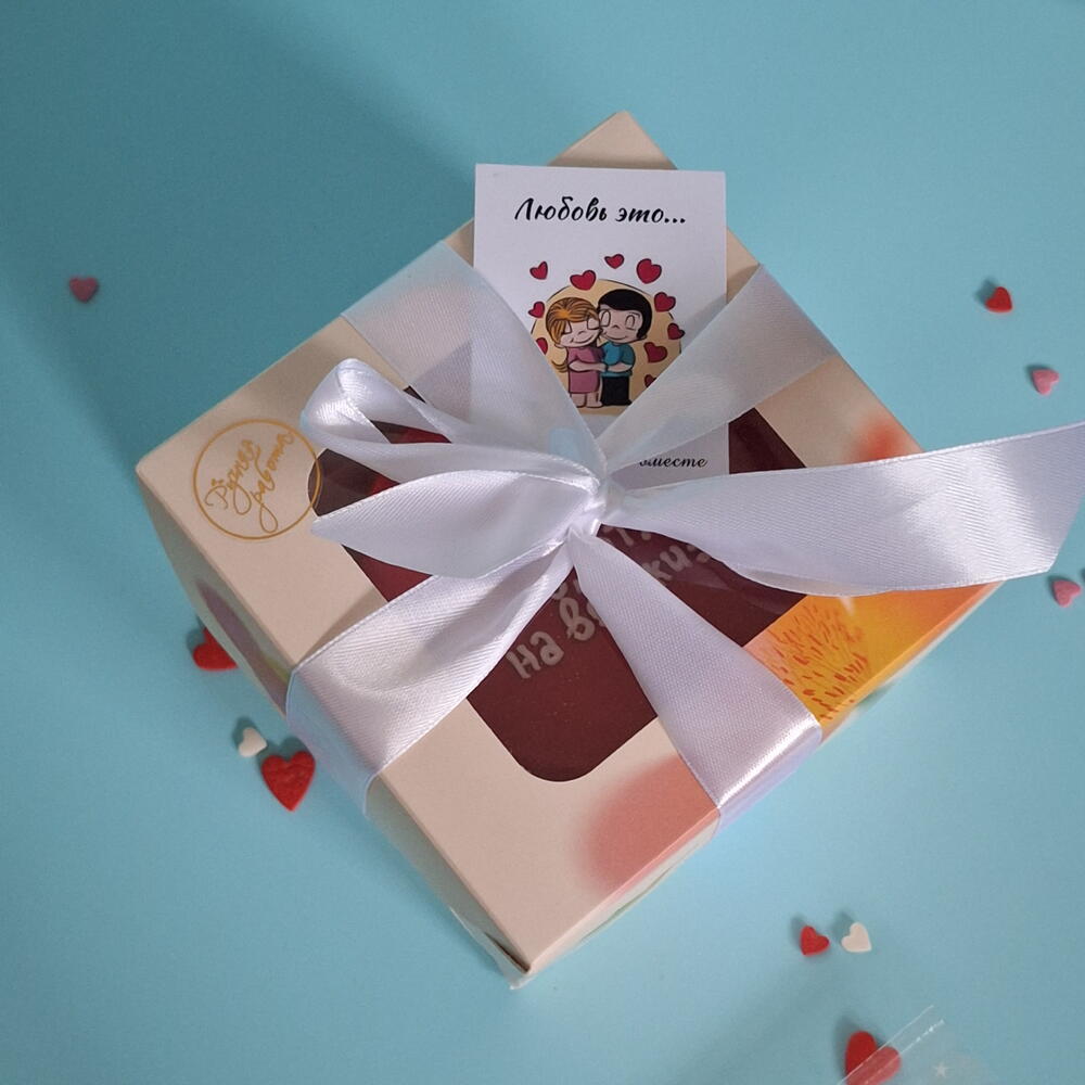 Бенто-торт красный Давай останемся вместе