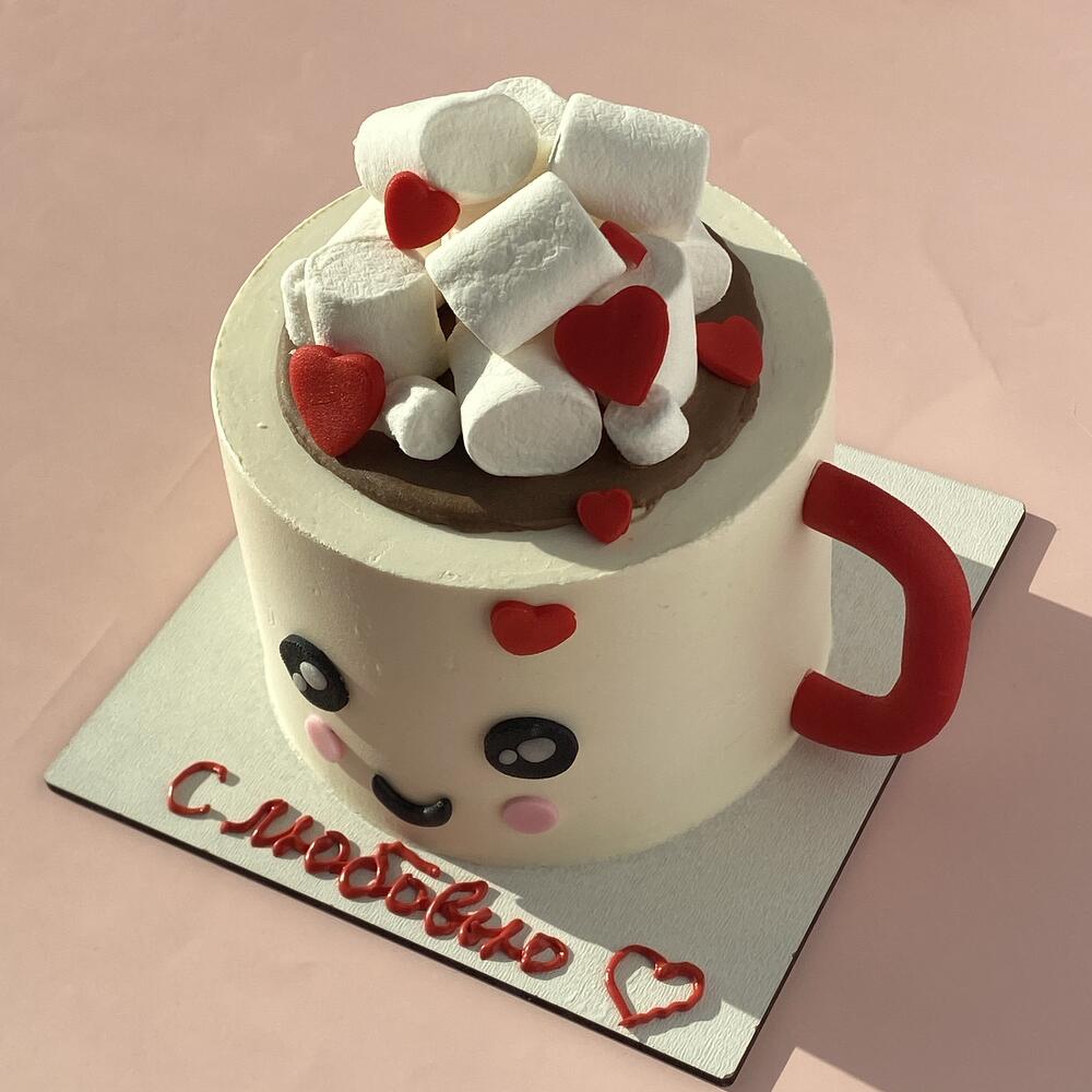 Бенто-торт Кружка с маршмелоу с любовью
