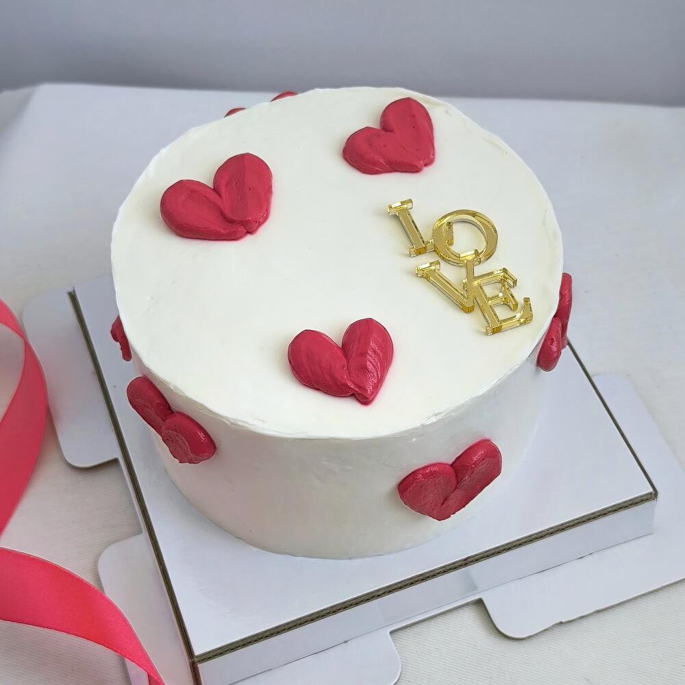Бенто-торт L с объемными сердцами для мамы, подарок на день матери