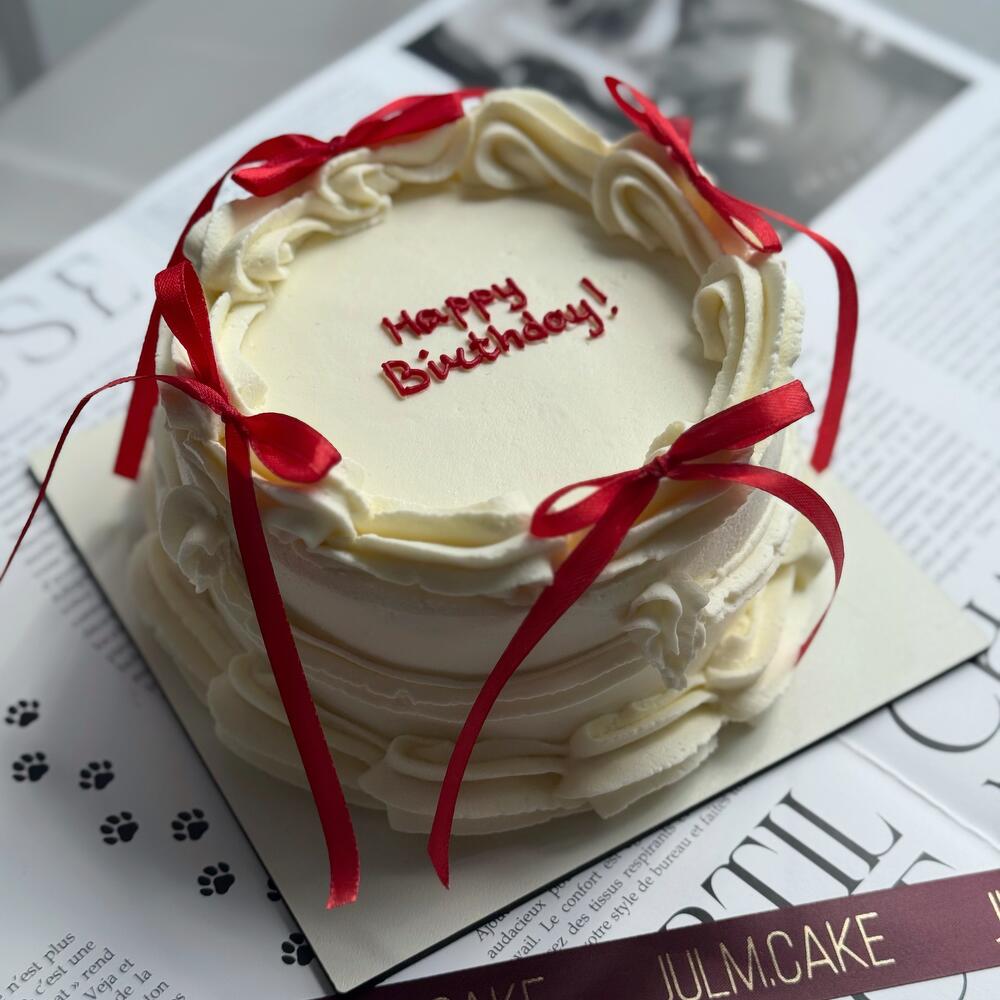 Бенто торт ламбет с бантиками и надписью, бенто на день рождение