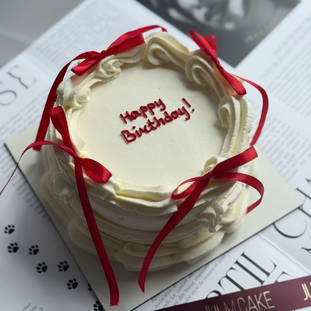 Бенто торт ламбет с бантиками и надписью, бенто на день рождение